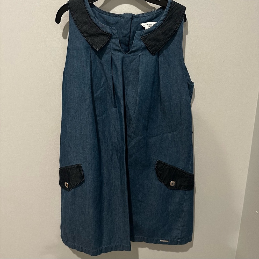 Little Marc Jacobs Blue Denim Shift Dress with Peter Pan Collar - Size 10